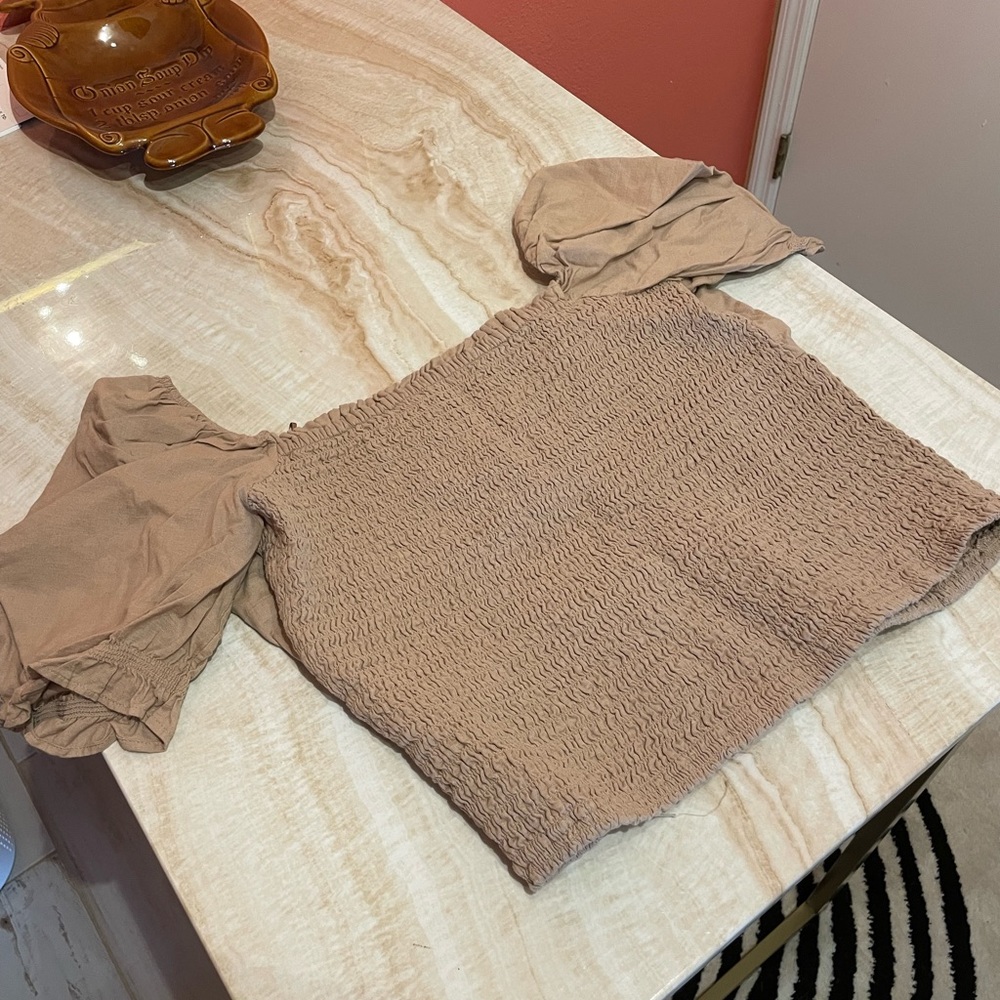 Abercrombie Short-Sleeve Smocked Waist Top